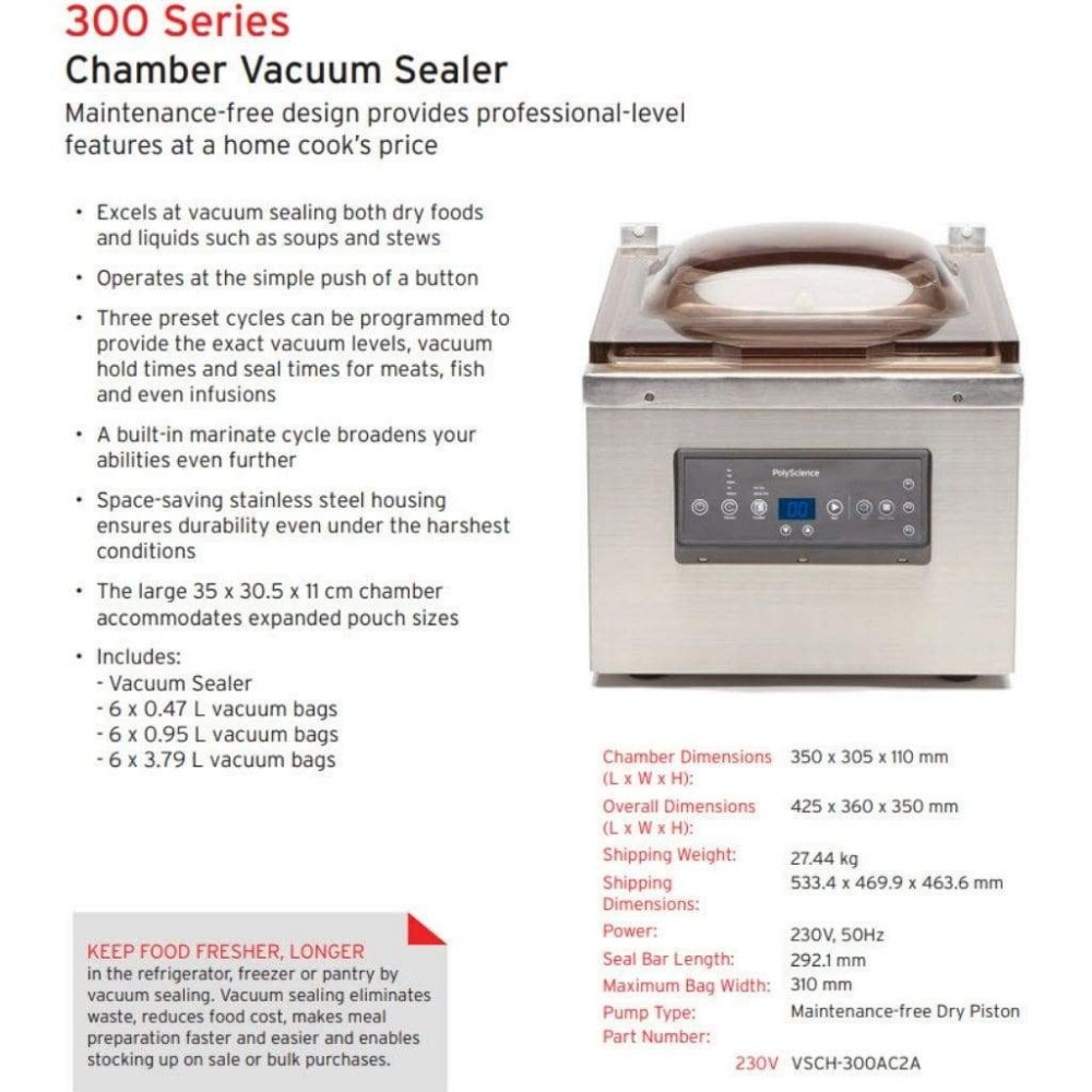 PolyScience Chamber Vacuum Sealer System 300 Series – CREA